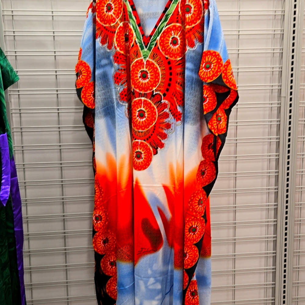 Tunic, one size, blue, orange